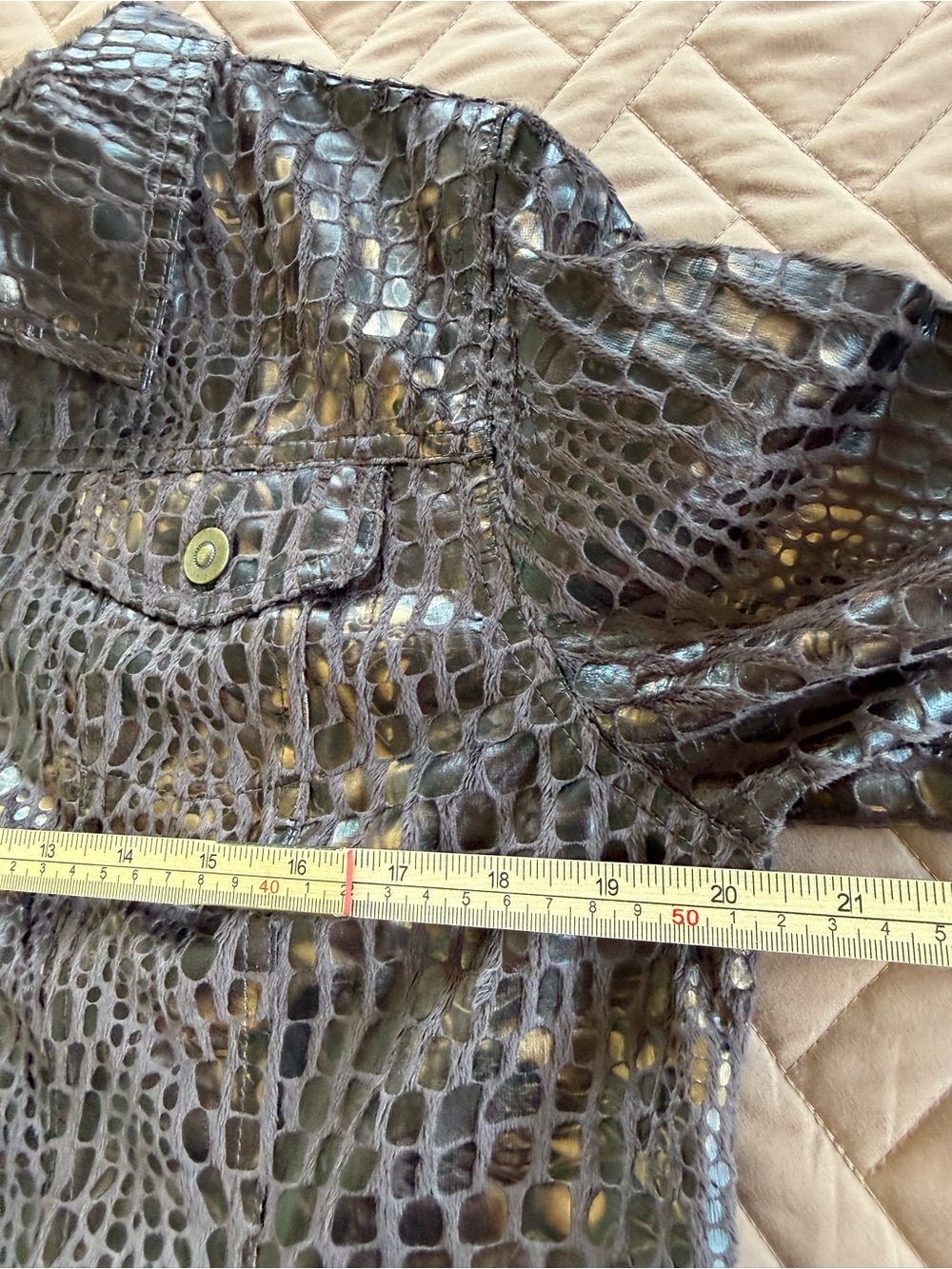 Ruby Rd. Brown Croc-Embossed Zip-Front Jacket - Picture 2 of 9